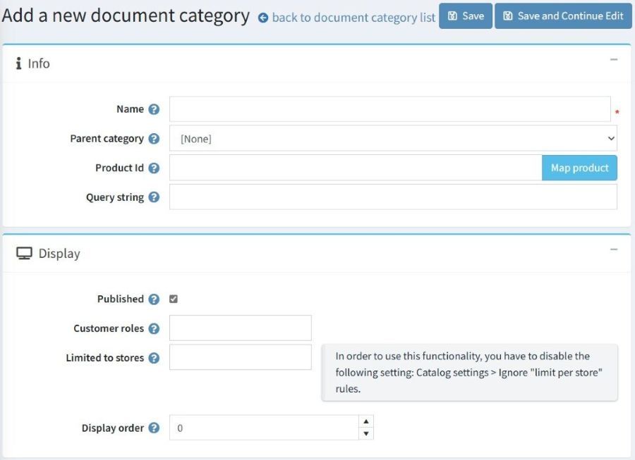 documentation plugin category add page